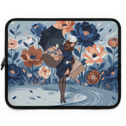 ☂️🧳 The Lady Of The Traveling Garden Laptop Sleeve – Art Deco Floral Adventure