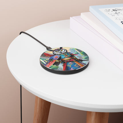 Cyberpunk Samurai Owl Wireless Charger