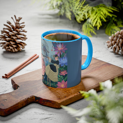 The Ladies And The Enchanted Macaw Colorful Mugs – Art Deco Botanical Elegance