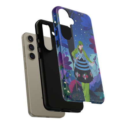 🌸🐦 The Lady Of The Midnight Bird Garden Phone Case – Art Deco Floral Fantasy