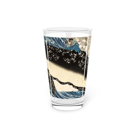 Miyamoto no Musashi Attacking the Giant Whale by Utagawa Kuniyoshi Glass, 16oz