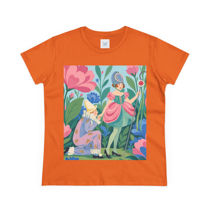 🌸🎭 The Garden Masquerade Cotton Tee – Art Deco Floral Whimsy