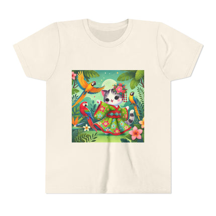 Parrot Dance of the Geisha Kitten Youth Short Sleeve Tee