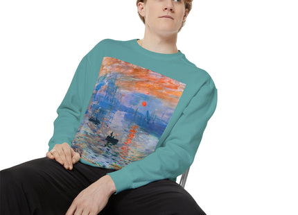 Sunrise by Claude Monet Unisex Garment-Dyed Sweatshirt