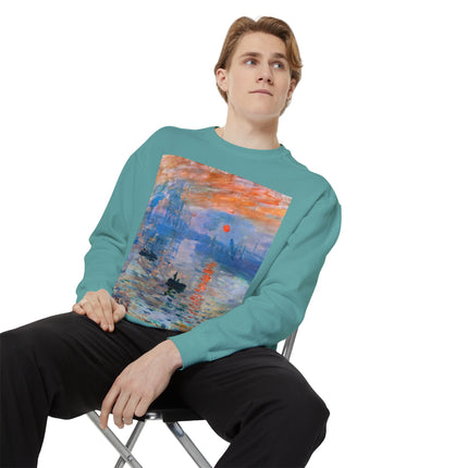 Sunrise by Claude Monet Unisex Garment-Dyed Sweatshirt