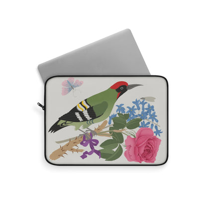 Woodpecker & Rose Laptop Sleeve – Charming Beauty & Refined Simplicity