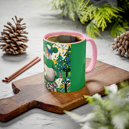 🍀🎄 The Emerald Holly Christmas Colorful Mug – Art Deco Holiday Elegance