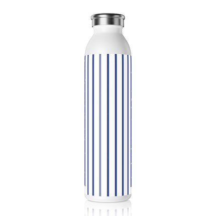 Snowman in Falling Snow Slim Water Bottle