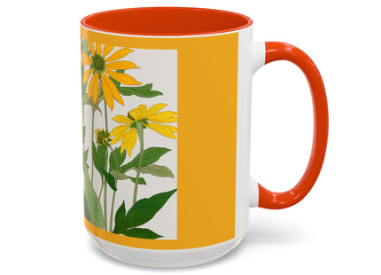 Clerodendrum & Rudbeckia Flower by Tanigami Kônan Colorful Mugs (11oz, 15oz)
