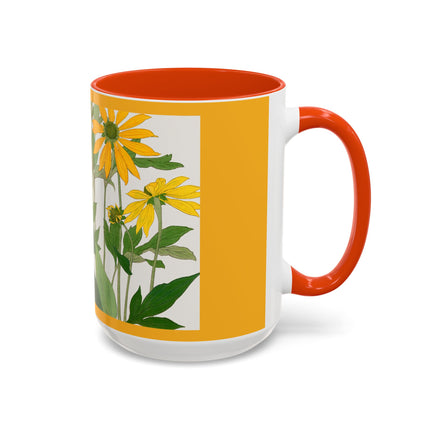 Clerodendrum & Rudbeckia Flower by Tanigami Kônan Colorful Mugs (11oz, 15oz)