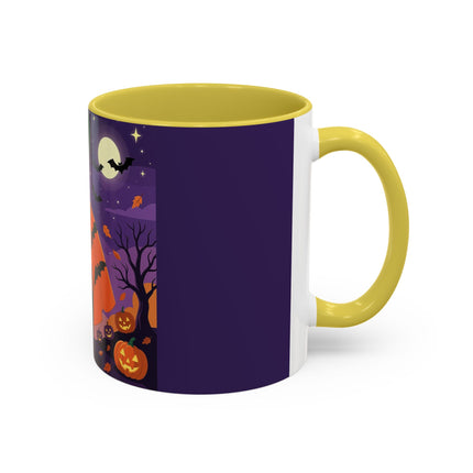 🎃🌕 The Pumpkin Moon Enchantress Colorful Mug – Elegant Halloween Masquerade