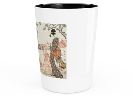Drying and Stretching Cloth by Kitagawa Utamaro Ceramic Shot Glass