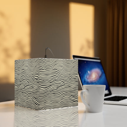 Wave Pattern on White Light Cube Lamp