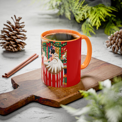 🎄💃 The Christmas Mirror Duet Colorful Mug – Art Deco Holiday Elegance