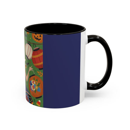 🏮🎃 The Lady Of Halloween Lanterns Colorful Mug – Colorful Art Deco Halloween Charm