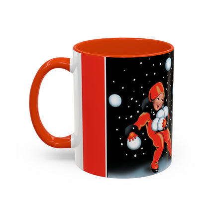 A Festive Snowball Toss Colorful Mugs (11oz, 15oz)