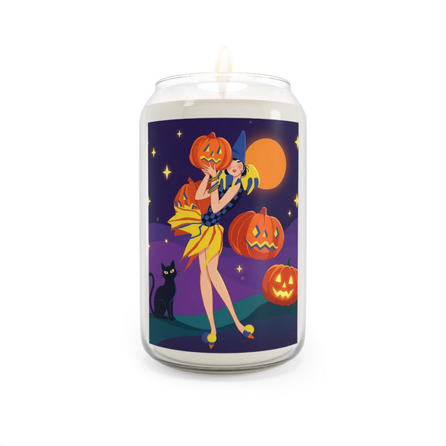 🎃🕯️ Moonlit Pumpkin Masquerade Scented Soy Candle – Whimsical Halloween Charm