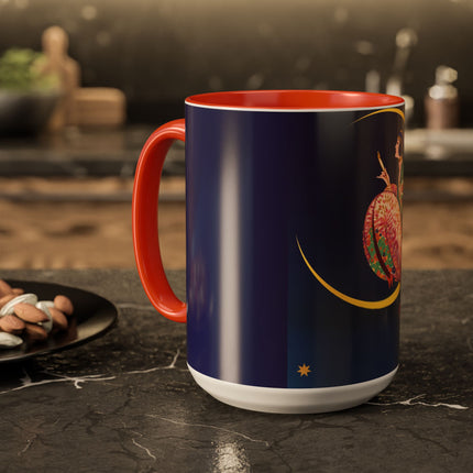 Moonlit Reflections Colorful Mug (11oz, 15oz) – Celestial Elegance, Art Deco Beauty & Dreamy Style