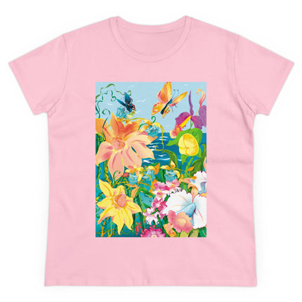 Blooming Paradise Women's Midweight Cotton Tee