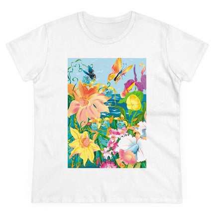 Blooming Paradise Women's Midweight Cotton Tee