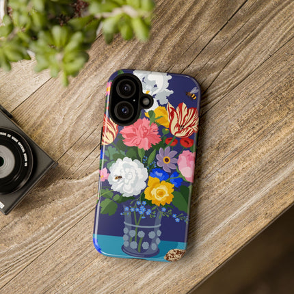 Midnight Floral Bouquet Phone Case – Vibrant Blooms & Enchanted Garden