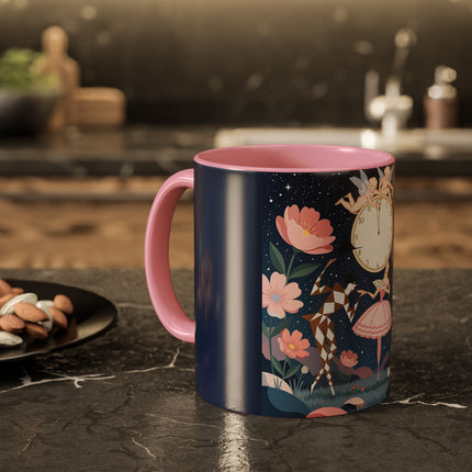 🕛🌸 Midnight Waltz Before Christmas Colorful Mug – Art Deco Holiday Fantasy
