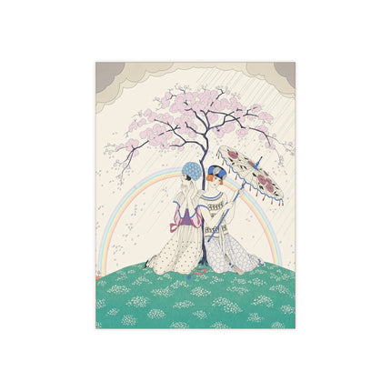 🌈☂️ Beneath The Rainbow Tree Ceramic Tile – Art Deco Spring Fantasy