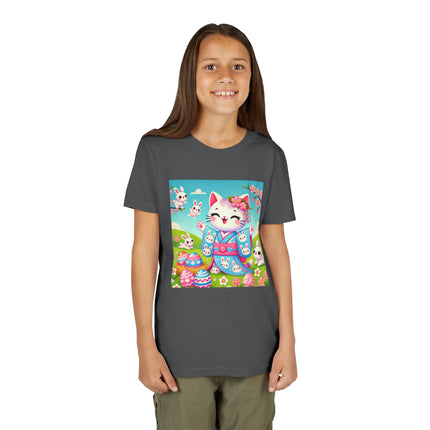 Springtime Kitten’s Easter Joy Youth Short Sleeve Tee