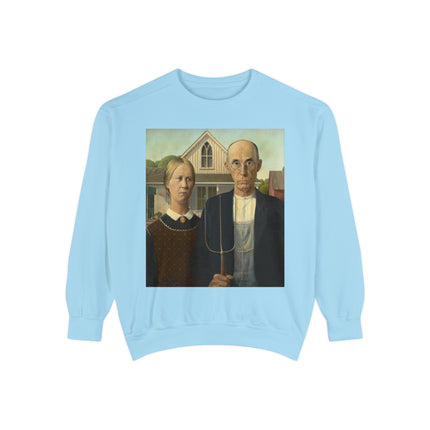 American Gothic by Grant Wood Unisex Garment-Dyed Sweatshirt