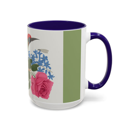 Woodpecker & Rose Colorful Mugs – Vibrant Spring & Bold Beauty
