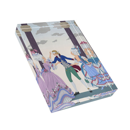 🎭🌹 The Garden Ladies Of Blind Man’s Bluff Acrylic Art Block – Art Deco Fashion Whimsy