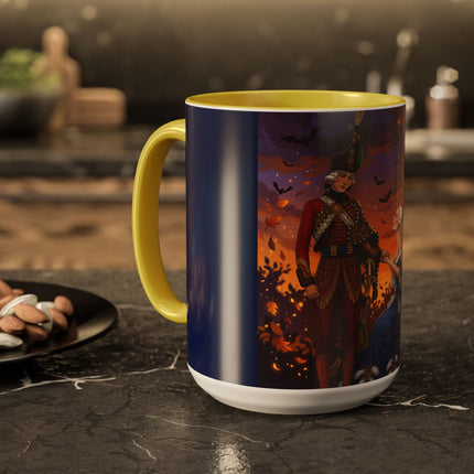 🎃💙 The Pumpkin Lantern Courtship Colorful Mug – Romantic Halloween Elegance
