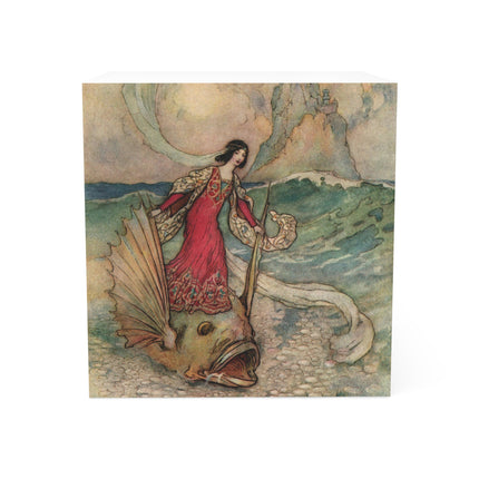 Rita Rides on the Dolphin by Warwick Goble Note Cube