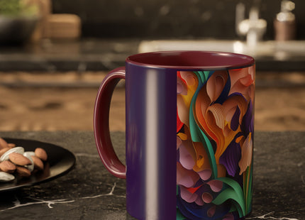 The Elegant Iris Flower Colorful Mugs (11oz, 15oz)