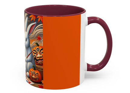 Halloween Rabbit’s Kabuki Jack-o’-Lanterns Colorful Mugs (11oz, 15oz)