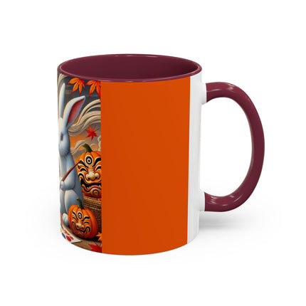 Halloween Rabbit’s Kabuki Jack-o’-Lanterns Colorful Mugs (11oz, 15oz)