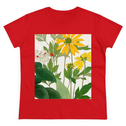Clerodendrum & Rudbeckia Flower by Tanigami Kônan Women's Midweight Cotton Tee