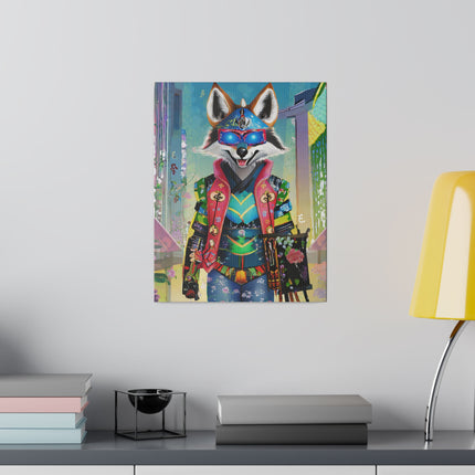Cyber Hyena Matte Canvas, Stretched, 0.75"