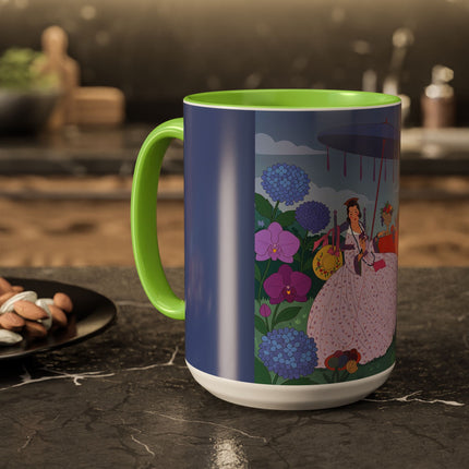 The Lady Of The Garden Tea Party Colorful Mugs – Art Deco Floral Elegance