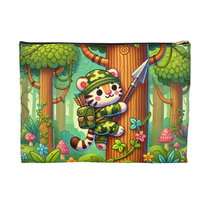The Stealthy Stripes Flat Pouch – Jungle Camouflage & Adventurous Spirit