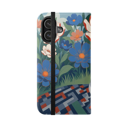 🌺🪞 The Lady Of The Grand Flower Salon Flip Case – Art Deco Floral Elegance