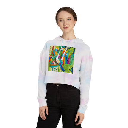 Colorful Macaws Women’s Cropped Hooded Sweatshirt