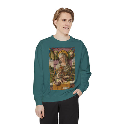 Madonna and Child by Carlo Crivelli Unisex Garment-Dyed Sweatshirt