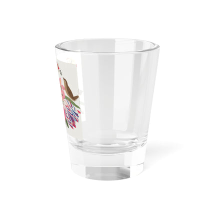 Pink-Breasted Bird & Wren Shot Glass – Spring Harmony & Delicate Beauty