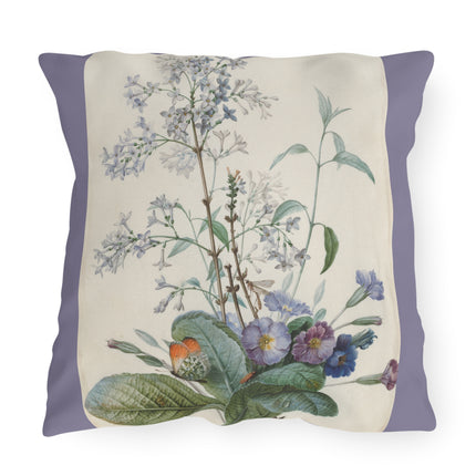 A Bouquet of Flowers with Insects by Pierre Joseph Redouté Outdoor Pillows