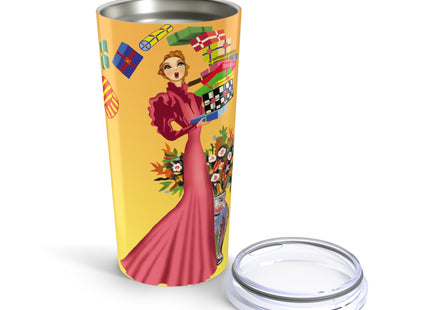Elegant Holiday Woman with Gifts Tumbler 20oz