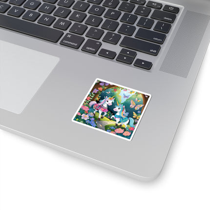 Baby Unicorns and Fluttering Butterflies Kiss-Cut Stickers (4 Sizes)