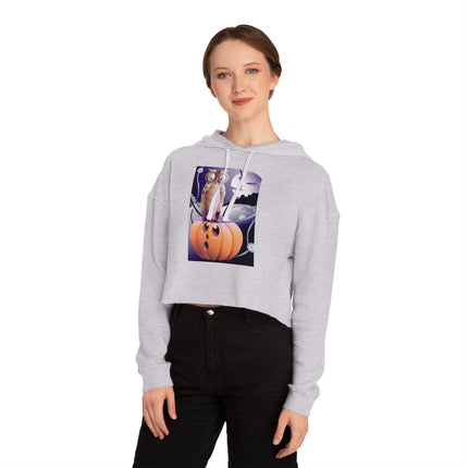 The Startled Pumpkin Women’s Cropped Hooded Sweatshirt