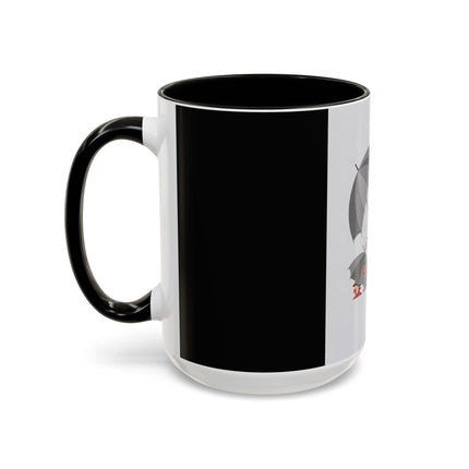 The Lady of Silver Umbrellas Colorful Mug (11oz, 15oz) – Art Deco Mystery, Elegant Fashion & Silver Dreamscape