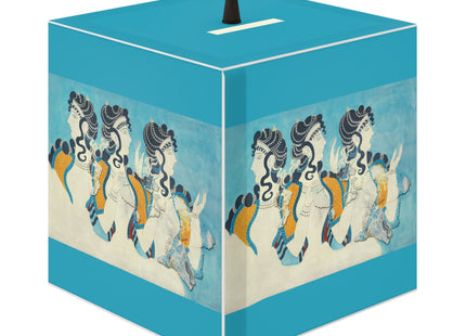 Reproduction of Ladies in Blue by Emile Gilliéron Light Cube Lamp
